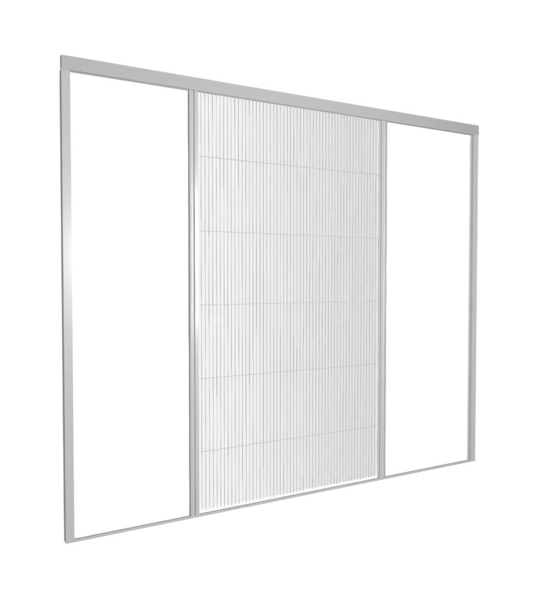 Sistema mosquitero plisado para una puerta de gran formato