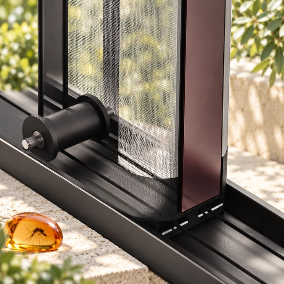 Detalle del conjunto de Tessere Max, ambientado con piedra y jardin